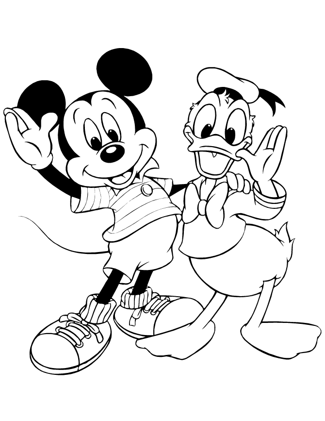 Printable Mickey Mouse Valentine Coloring Pages.