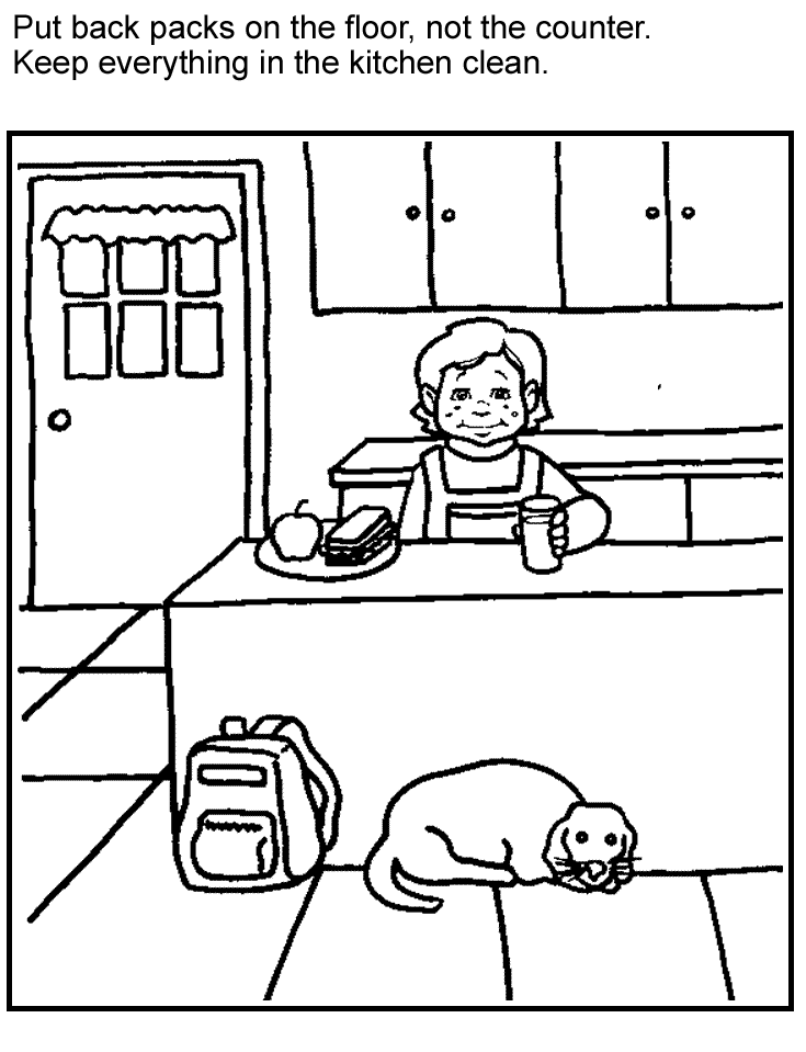 Coloring Page: Keep Kitchen Clean - Partnership for Food Safety 