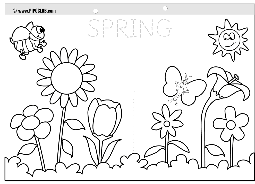 Spring Flowers Coloring Pages - Free Coloring Pages For KidsFree 