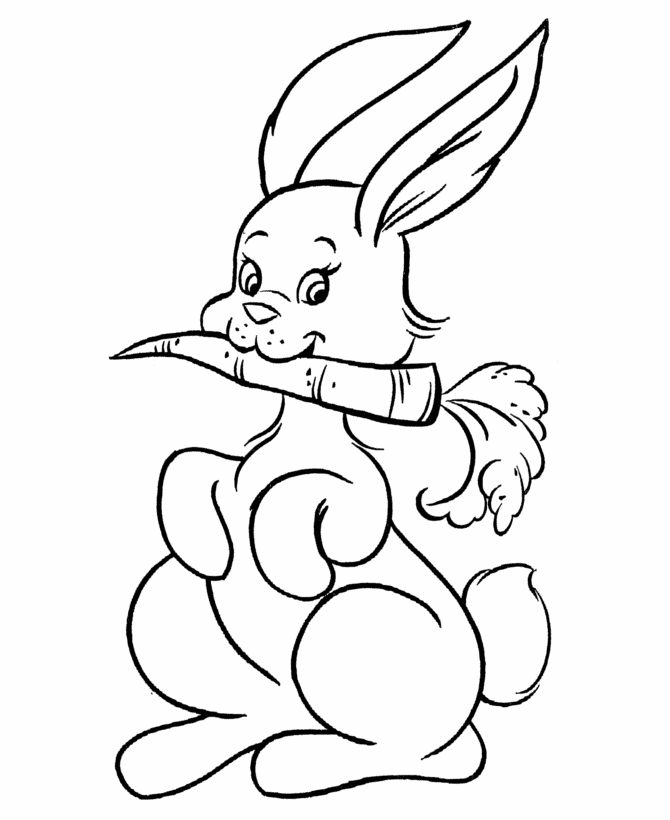 This Easter Bunny Coloring Page Is A Fluffy Easter Bunny With A 