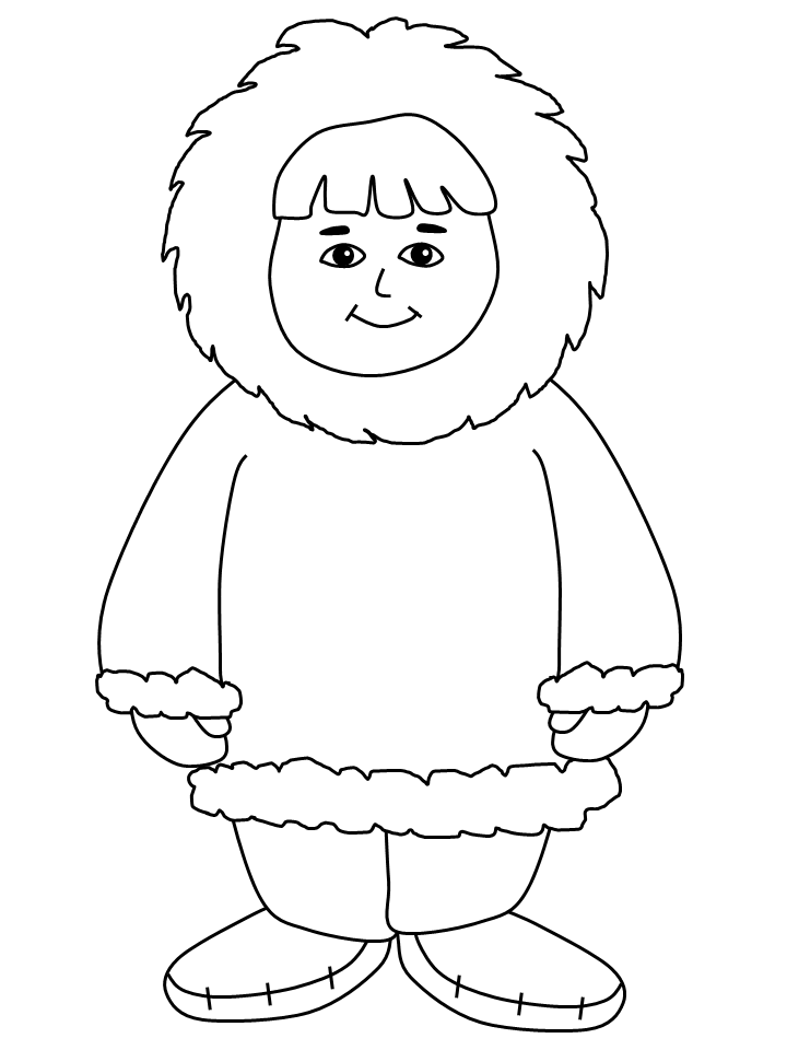 Inuit Boy Countries Coloring Pages & Coloring Book