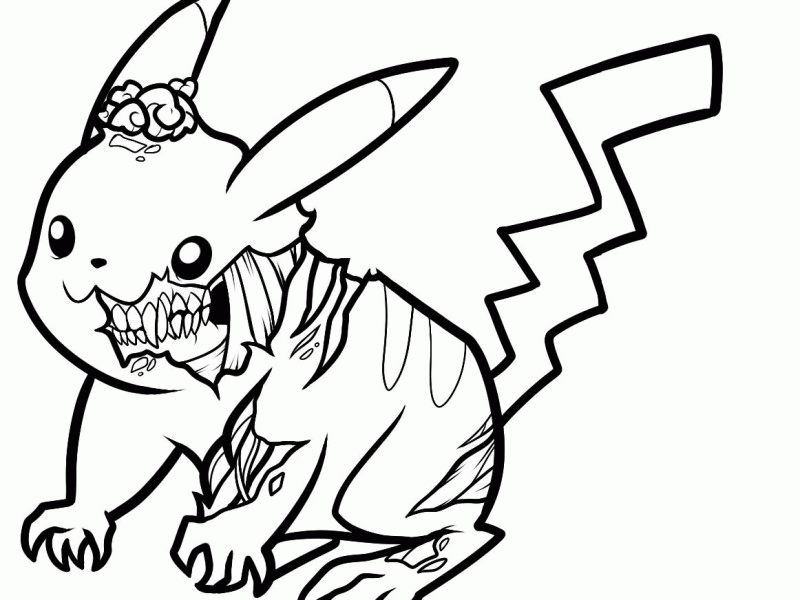 Baby Pikachu Coloring Pages Zombie Pikachu Drawing Drawing And 