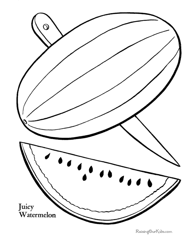 Free Printable Watermelon Coloring Page | Coloring Pages