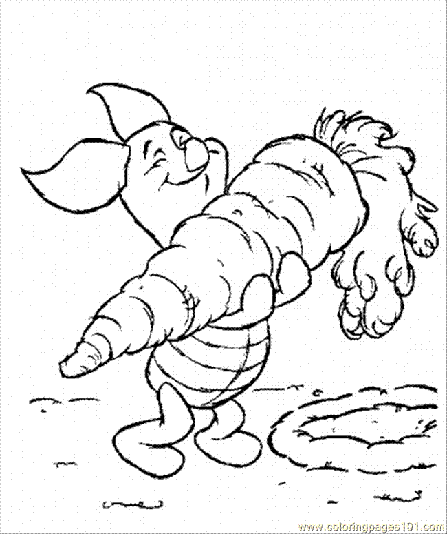 Coloring Pages Piglet Is Taking A Carrot (Cartoons > Winnie The 