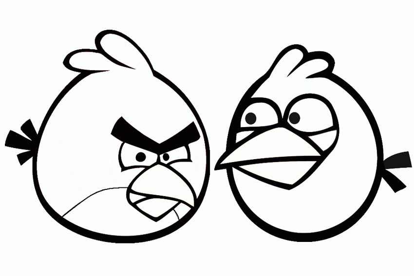 Angry Birds Red Bird And Blue Bird Coloring Pages - Angry Birds 