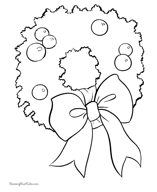 Coloring Pages Christmas Wreath Printable