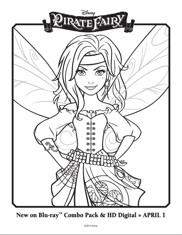 The Pirate Fairy Coloring Sheets | For the kids