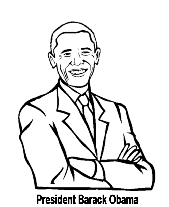 Presidents' Day coloring pages - President Barack Obama coloring 