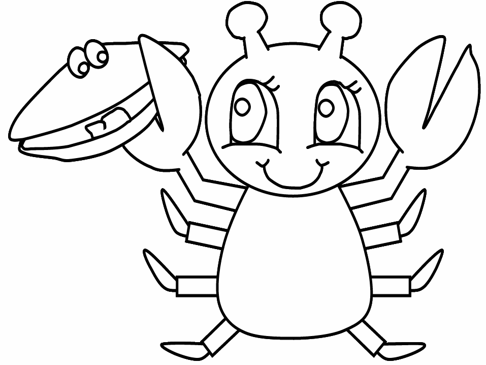 Printable Ocean Lobster Animals Coloring Pages
