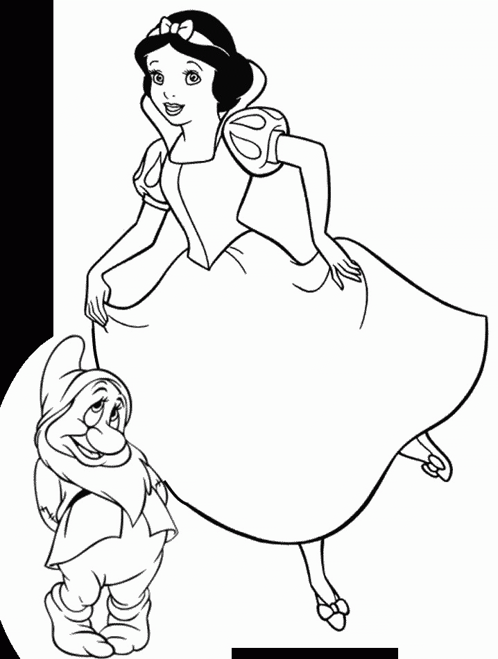 Disney Snow White print coloring pages. 16