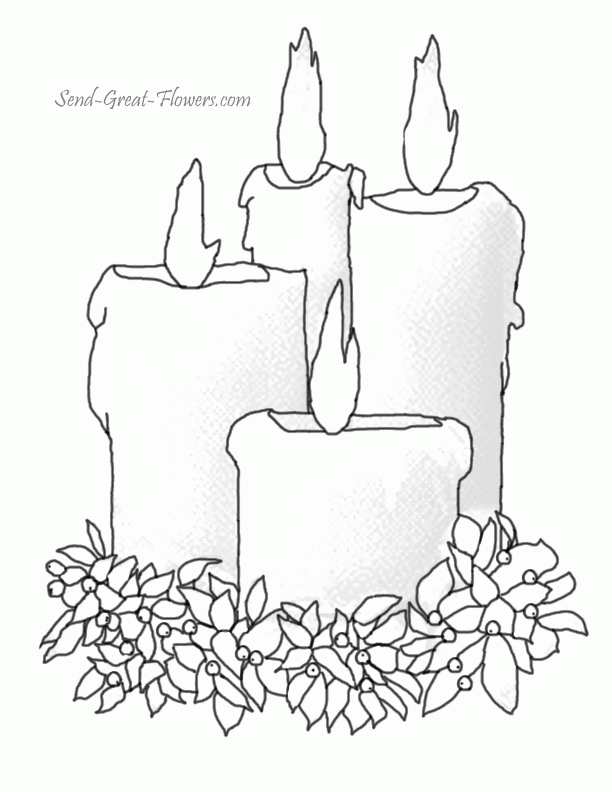 Christmas Candle Coloring Pages Images & Pictures - Becuo