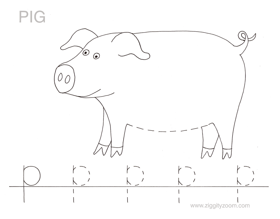 The letter P coloring page -