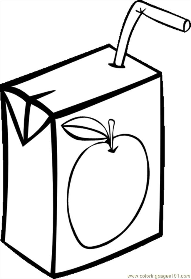 Coloring Pages Apple Juice Box Bw.svg.hi (Food & Fruits > Apples 