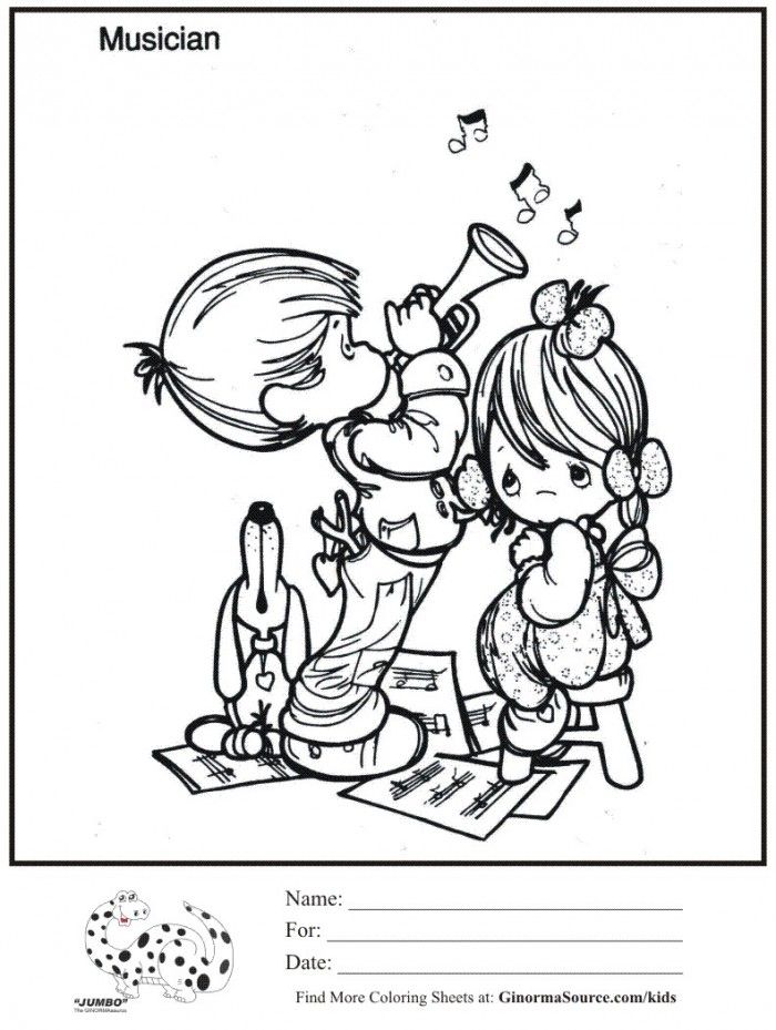 Music Coloring Page Kids