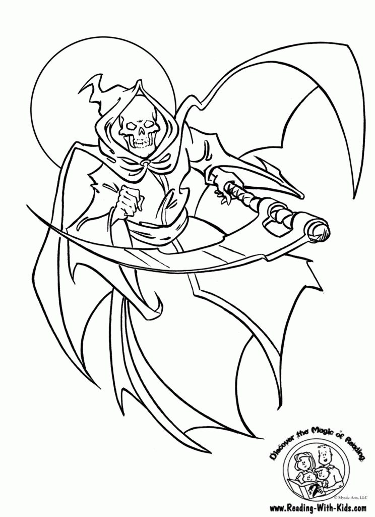 Cool Halloween Grim Reaper Coloring Page - DeColoring - Coloring Home