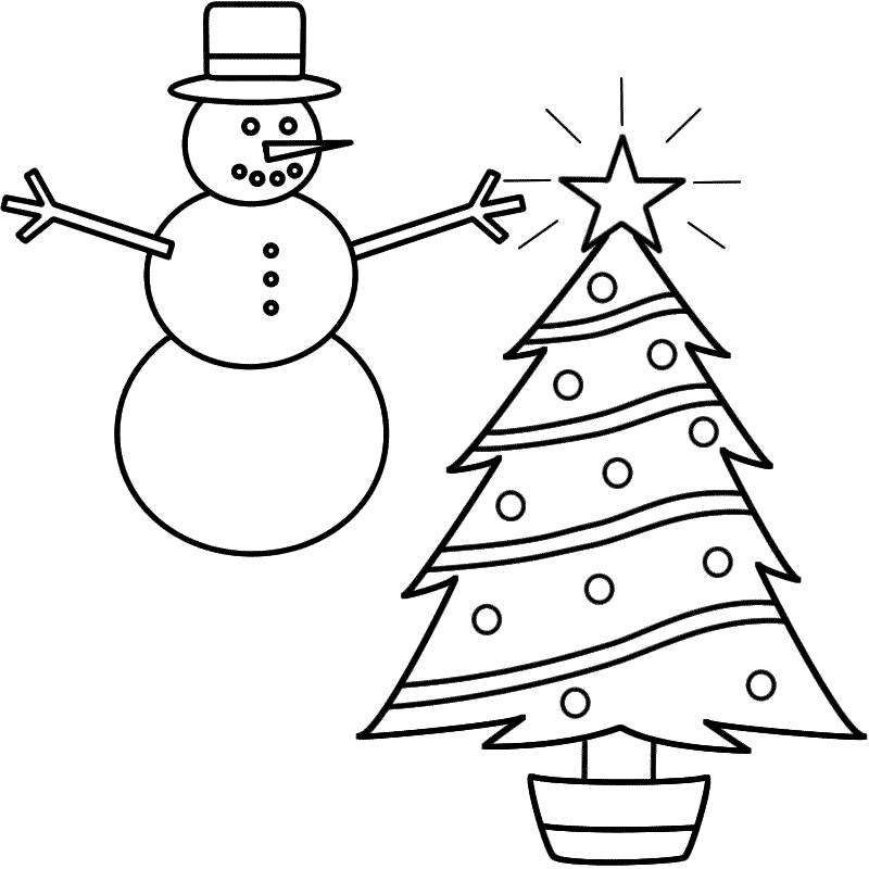 Free Printable Christmas Snowman Coloring Pages