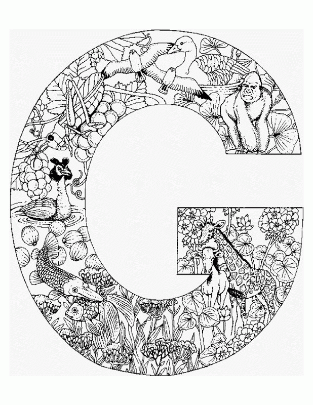 Alphabet Animal Coloring Pages G | Free Printable Coloring Pages 