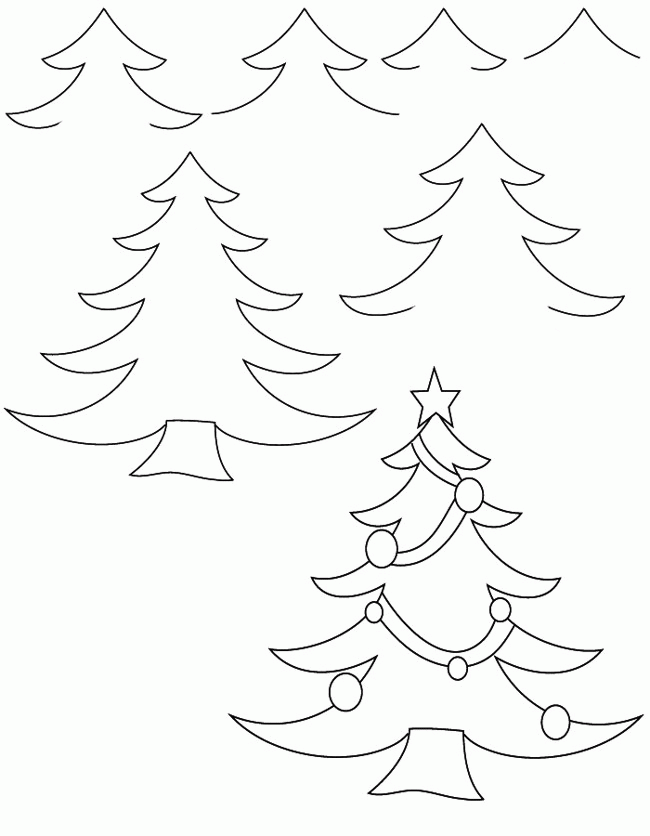 My Home Reference simple christmas tree drawing | My Home Reference