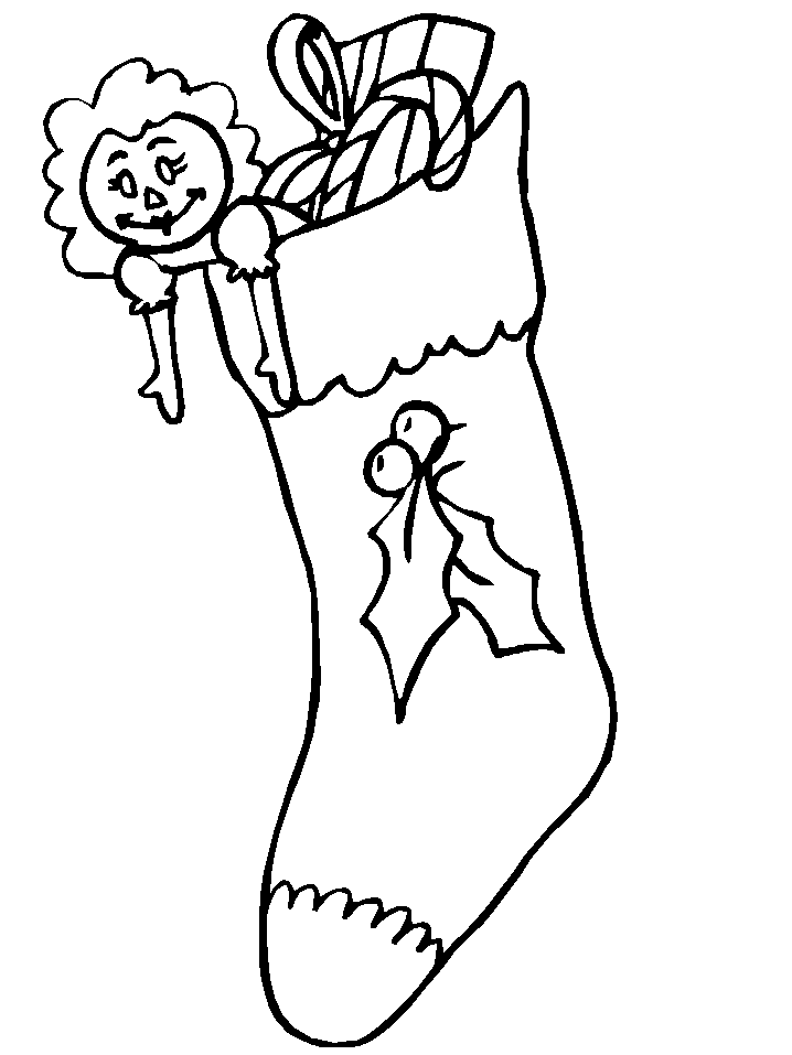 Colouring Pages for kids Christmas stocking