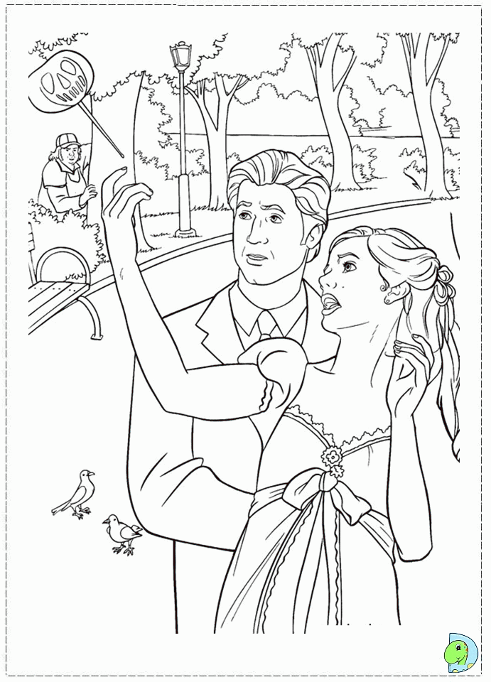 Enchanted Coloring page, Princess Giselle coloring page- DinoKids.