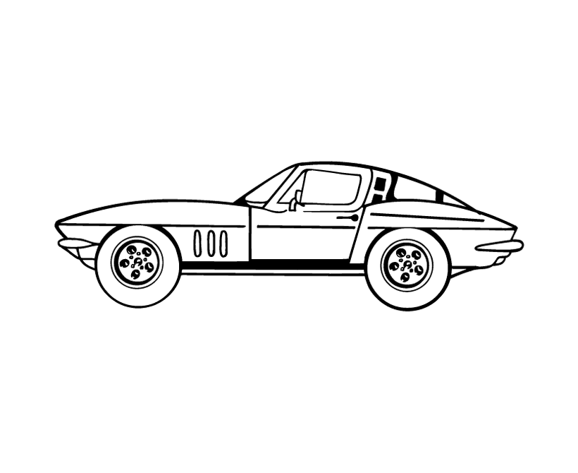 BlueBonkers: 1963 Chevy Corvette Coloring pages - Cars 