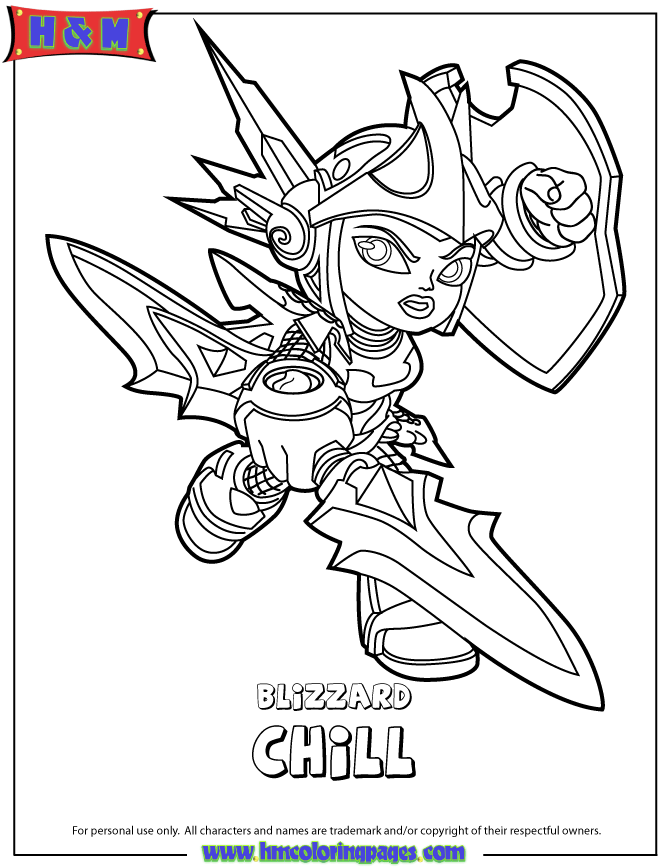 Skylanders Swap Force Water Series2 Blizzard Chill Coloring Page 