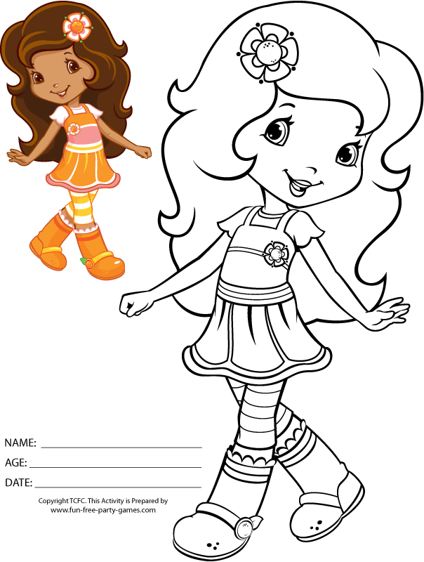 free coloring pages for kids strawberry shortcake