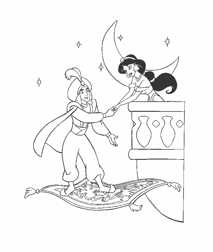 Aladdin Coloring Pages 6 #988 Disney Coloring Book Res: 716x850 