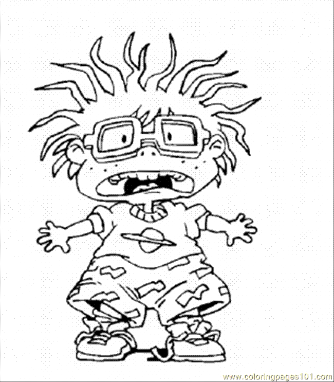 Coloring Pages Scared Chuckie (Cartoons > Rugrats) - free 