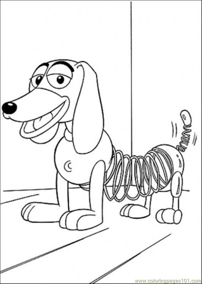 Coloring Pages Slinky Dod Is Smiling (Cartoons > Toy Story) - free 