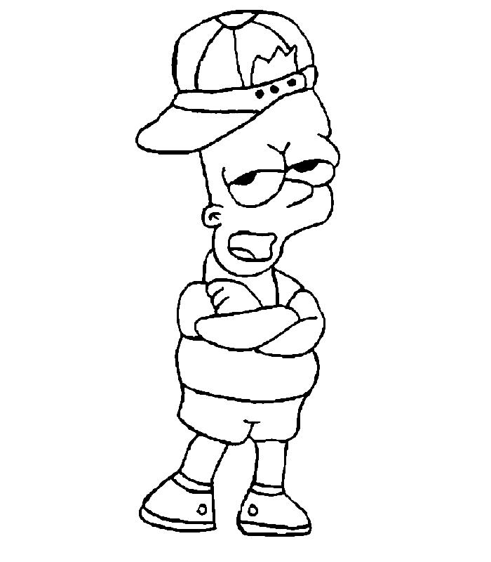 Download 287 Simpsons Bart For Kids Printable Free Coloring Pages Png