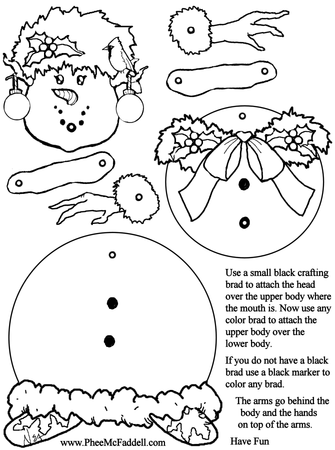 Misty Snowflake Puppet Coloring and Craft Page