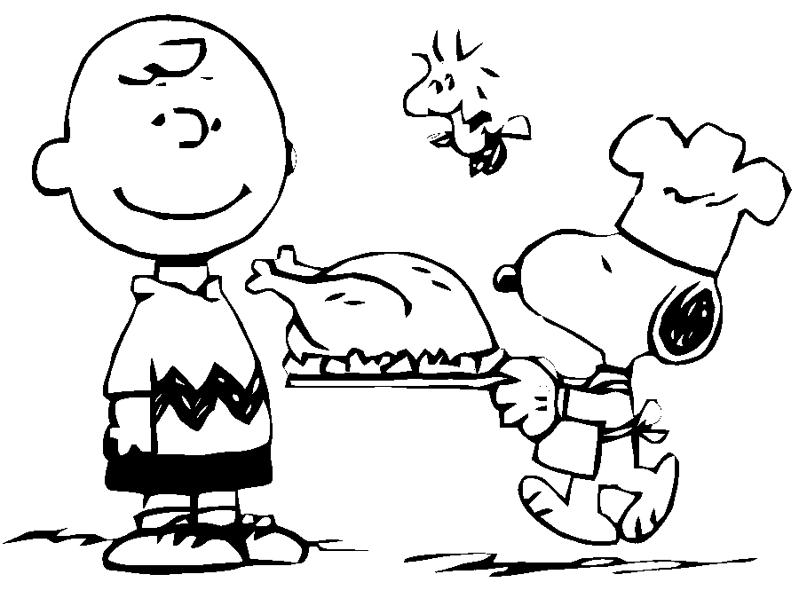 Thanksgiving turkey coloring Snoopy ~ Child Coloring