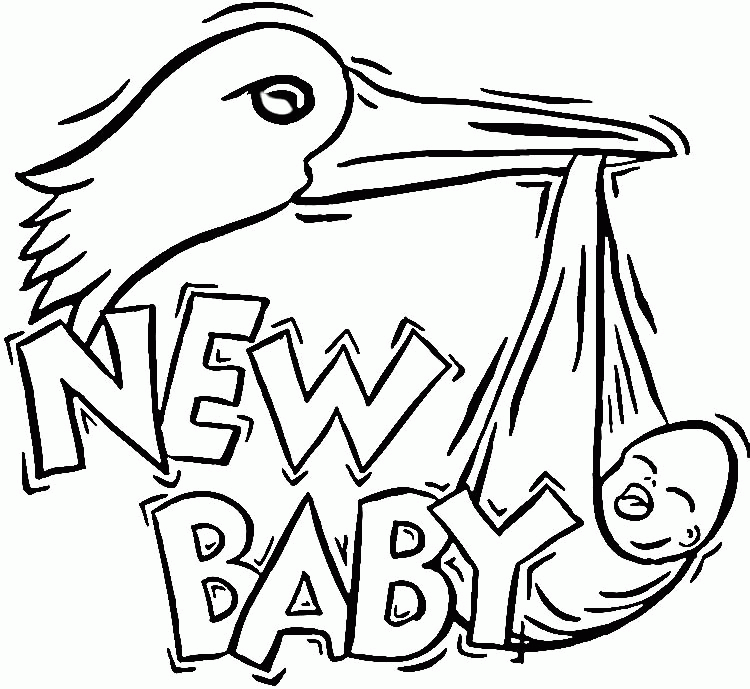 Stork Brings New Baby Coloring Online | Super Coloring