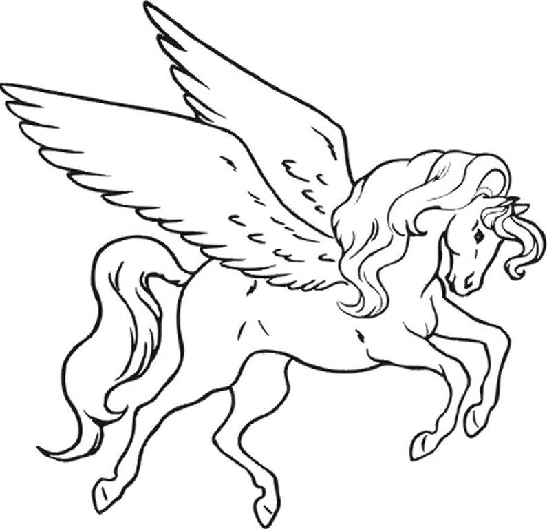 Unicorns Flying In The Air Coloring Pages - Unicorn Coloring Pages 