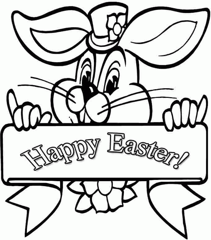 Free Coloring Sheets Easter Bunny For Little Kids #
