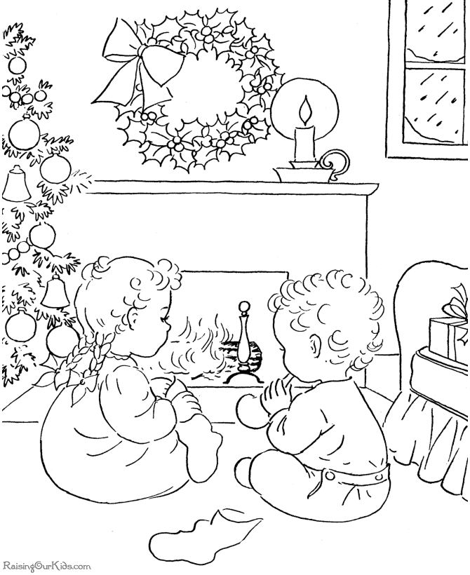Christmas Scene Colouring Pages (page 3) - Coloring Home