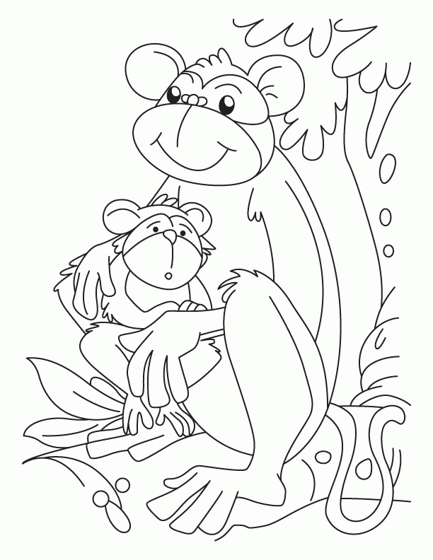 Free Monkey Coloring Pages