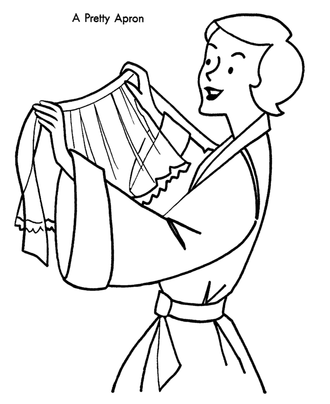 Christmas Morning Coloring Pages - Apron for Mom Christmas 