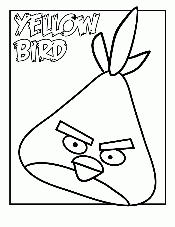 angry bird yellow game coloring page