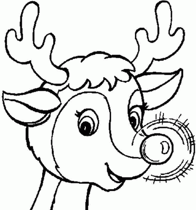 Christmas Santa Deer Colouring Pages Free For Kids & Boys #