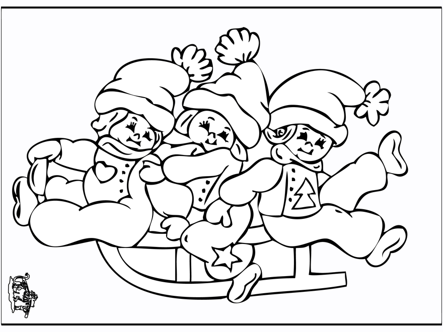 Drawing sled - Coloring pages Christmas