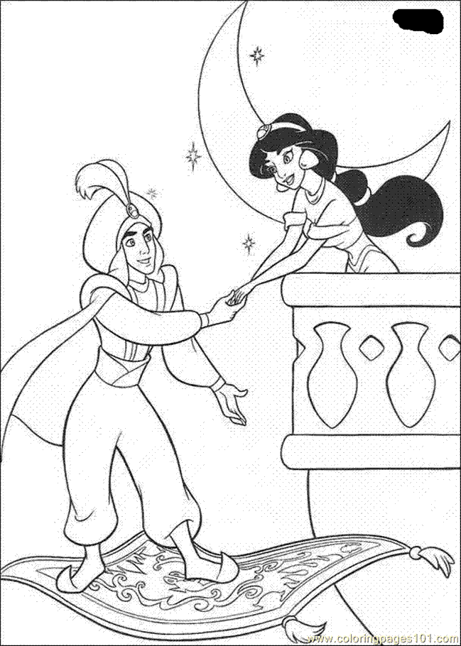 Coloring Pages Aladdin Coloring Pages 1 (Cartoons > Aladdin 
