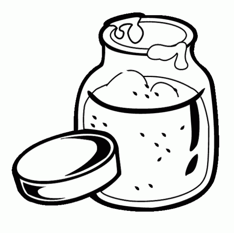 Jar Of Peanut Better Coloring Page For Kids - Kids Colouring Pages