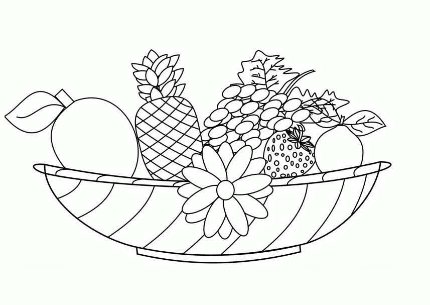 Fruit Basket Coloring Pages To Print Coloring Home