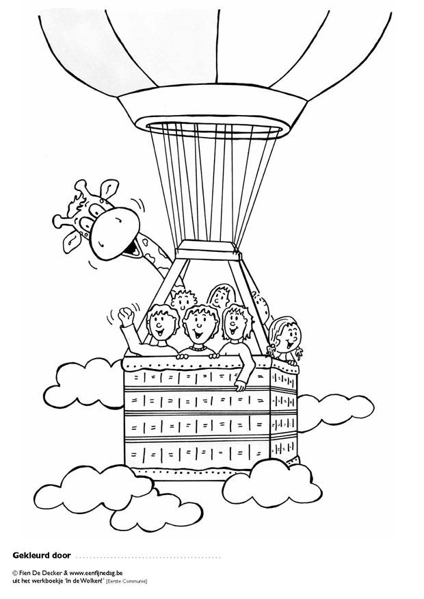 Coloring page Jules and friend in hot air balloon - img 12360.