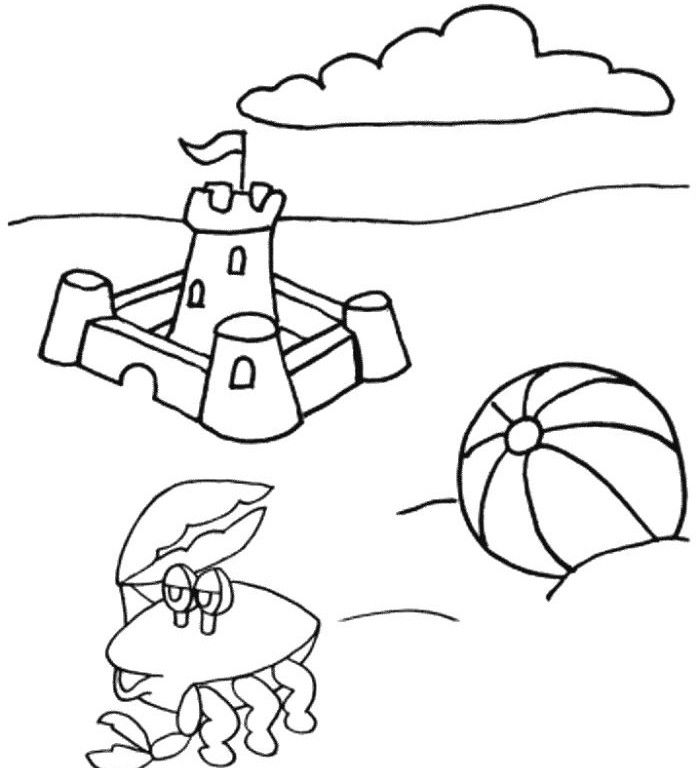 Sand Castle Coloring Pages Coloring Home