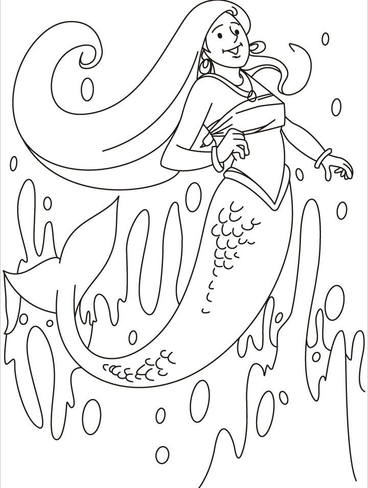 pretty mermaid coloring pages | Download Free pretty mermaid 
