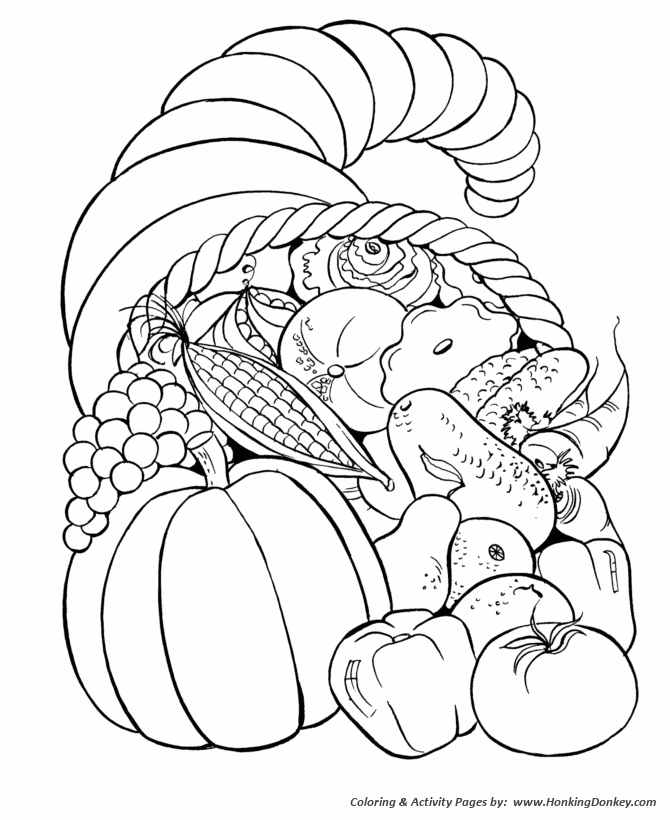 Fall Coloring Pages - Fall Harvest Bounty Coloring Page Sheets of 