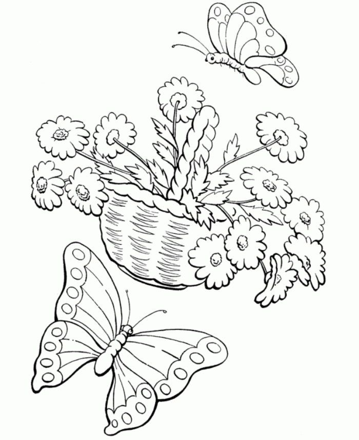 Spring Flowers Coloring Pages Kids - Flower Coloring Pages of The 